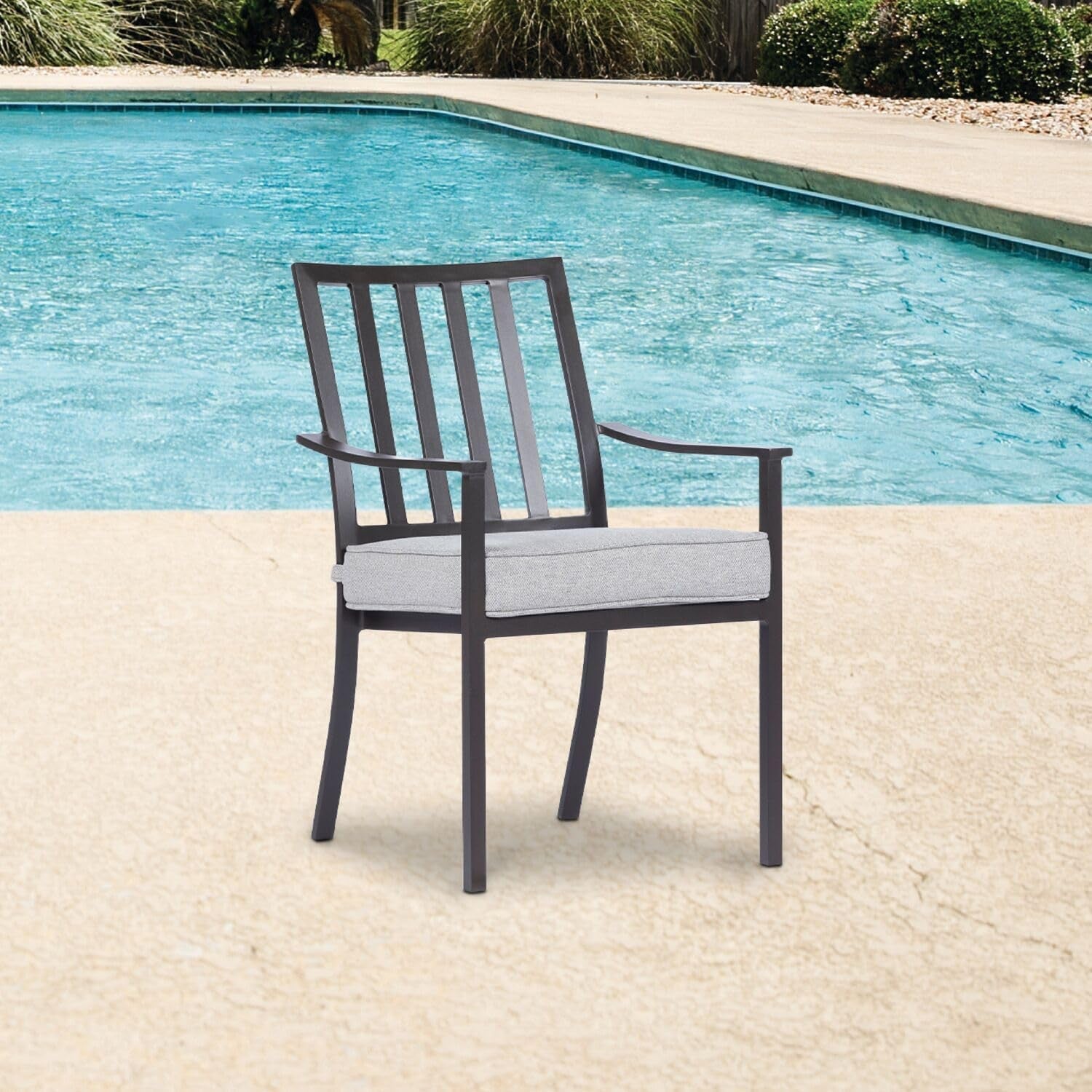 Furniture Carter 7-Piece Patio Dining Set, ern Patio Furniture, Outdoor Dining Set for 6 with All-Weather Aluminum Frames, Padded Dining Chairs, and Slat Table-2