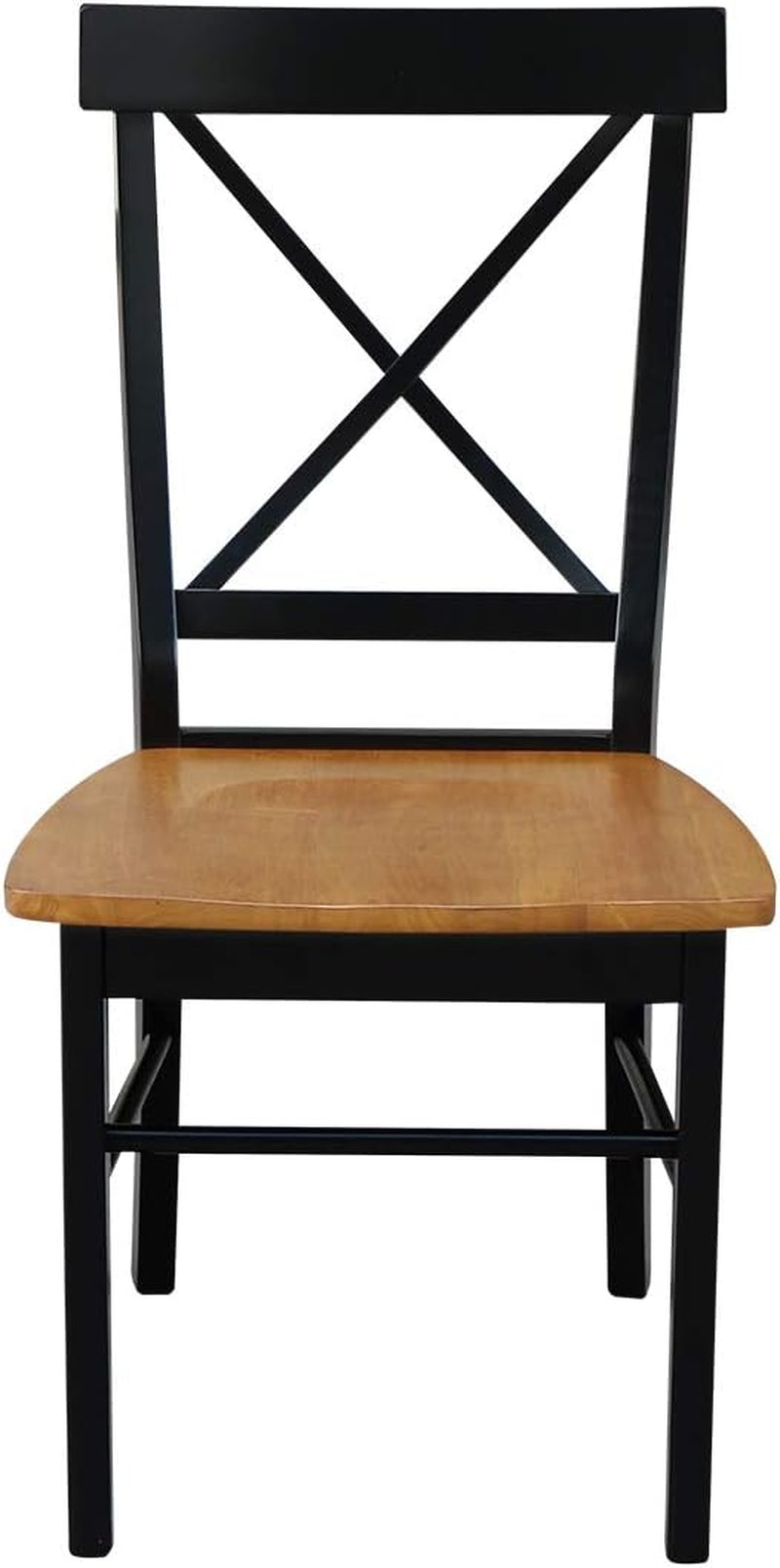 International Concepts X- Back Chair with Solid Wood Seat, Black/Cherry-3