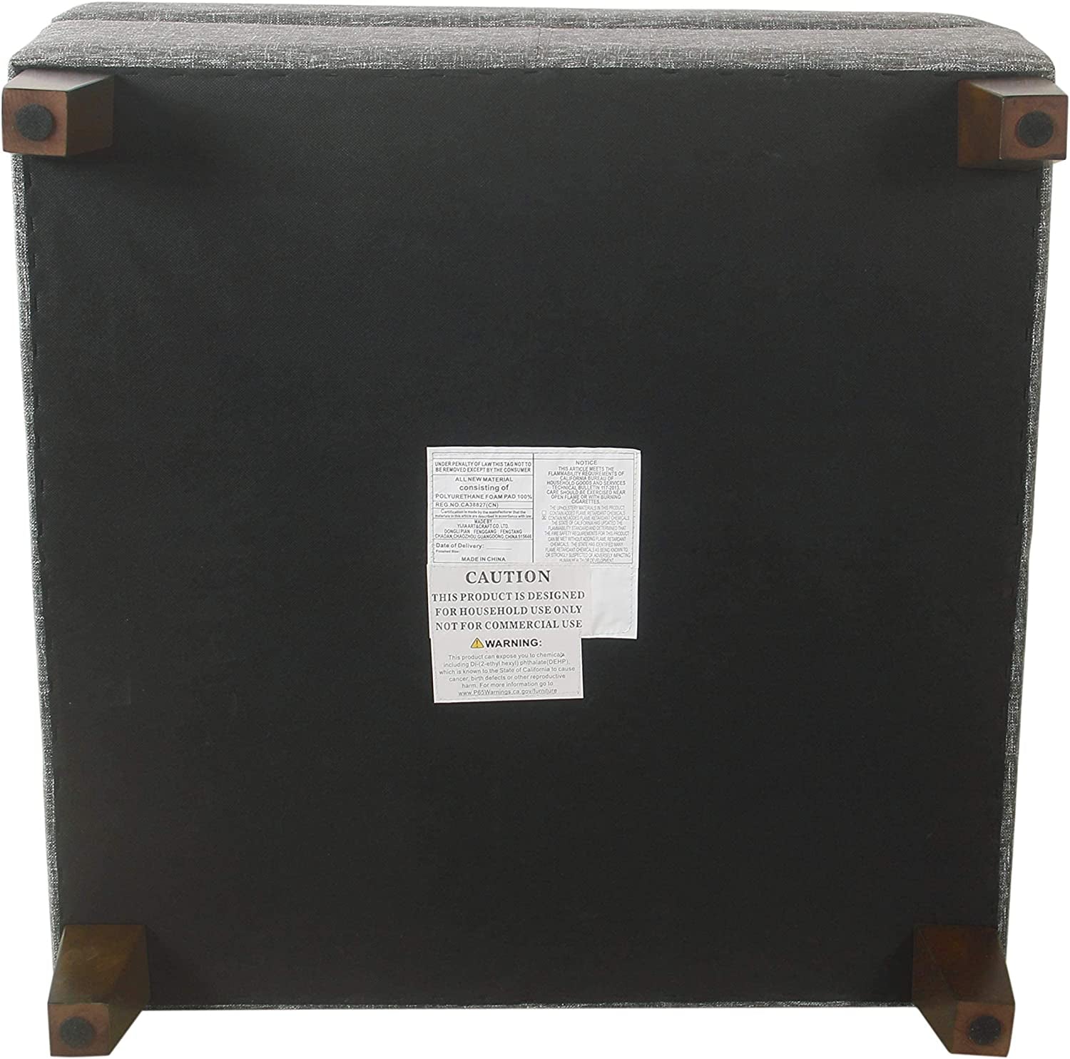 Luxury 32″ Ottoman with Storage in Slate Gray-3